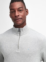Barbour® Grey Beckhill Quarter Zip 100% Cotton Sweatshirt - Image 3 of 5