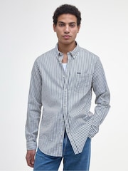 Barbour® Blue Cresswell Seersucker Tailored Fit Shirt - Image 1 of 7