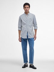 Barbour® Blue Cresswell Seersucker Tailored Fit Shirt - Image 3 of 7