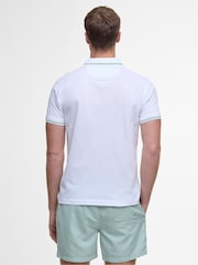Barbour® White Ferrybridge Lightweight Tailored Fit 100% Cotton Polo Shirt - Image 2 of 7
