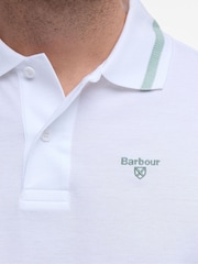 Barbour® White Ferrybridge Lightweight Tailored Fit 100% Cotton Polo Shirt - Image 5 of 7