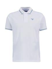 Barbour® White Ferrybridge Lightweight Tailored Fit 100% Cotton Polo Shirt - Image 6 of 7