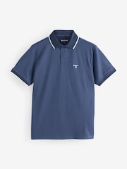 Barbour® Blue Cornsay 100% Cotton Polo Shirt - Image 6 of 6