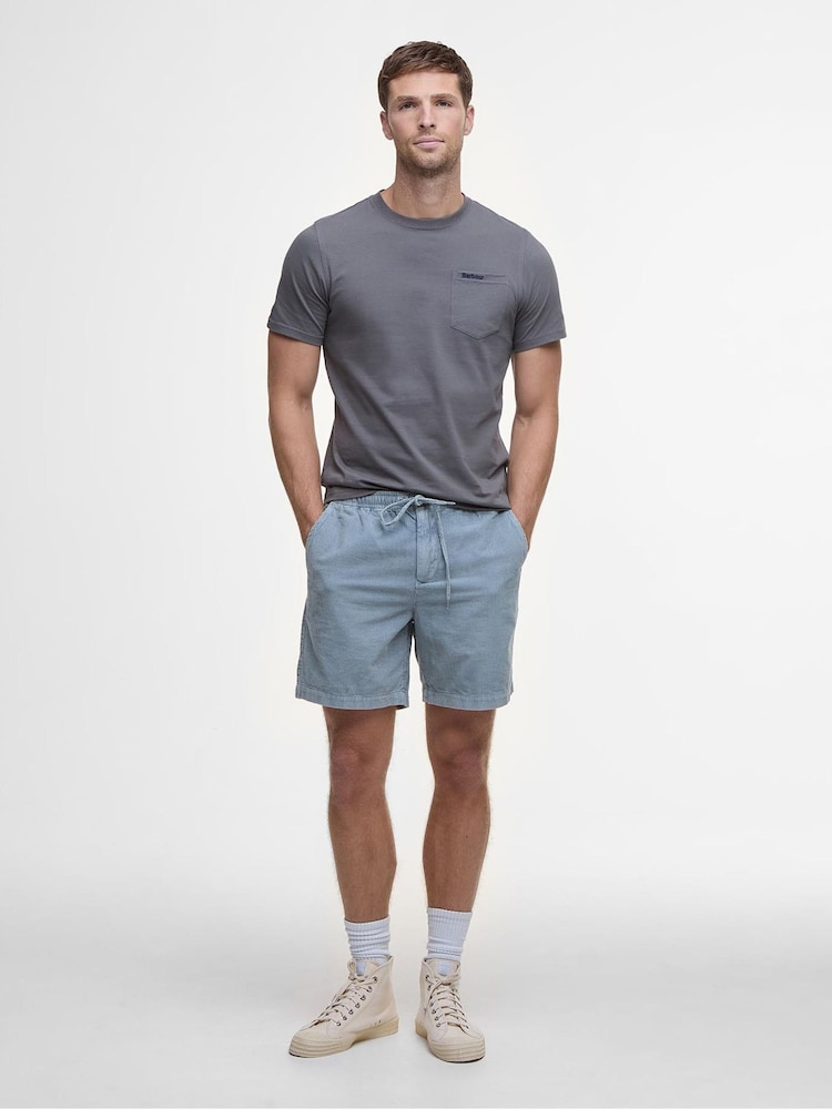 Barbour® Lead Blue 100% Cotton Washed Cord Relaxed Shorts - Image 1 of 5