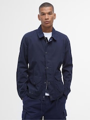 Barbour® Blue 100% Cotton Utility Casual Chore Jacket - Image 4 of 9