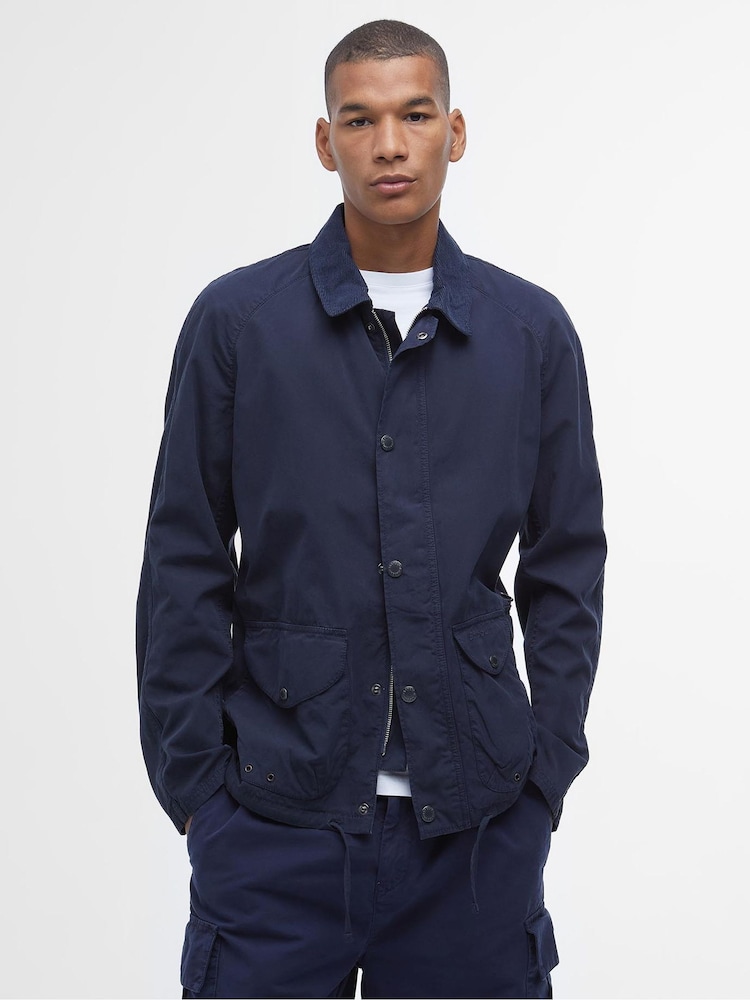 Barbour® Blue 100% Cotton Utility Casual Chore Jacket - Image 4 of 9