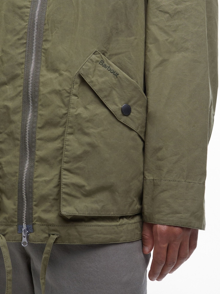 Barbour® Green 100% Cotton Re-Engineered Endurance Casual Jacket - Image 6 of 8