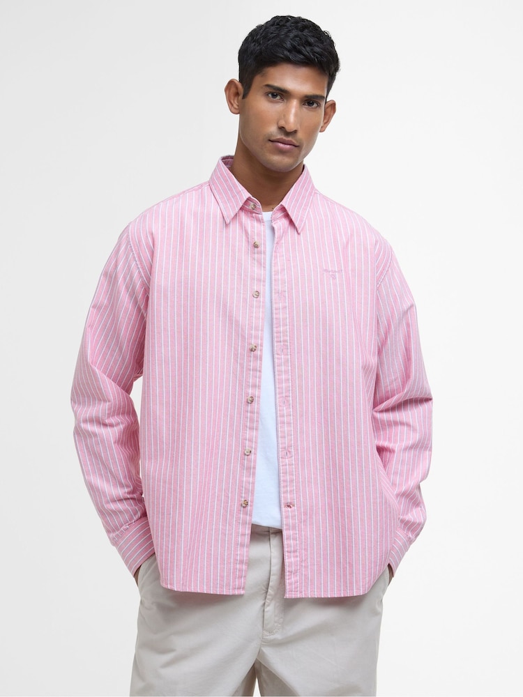 Barbour® Pink 100% Cotton Fenfield Oxford Stripe Relaxed Fit Shirt - Image 2 of 6