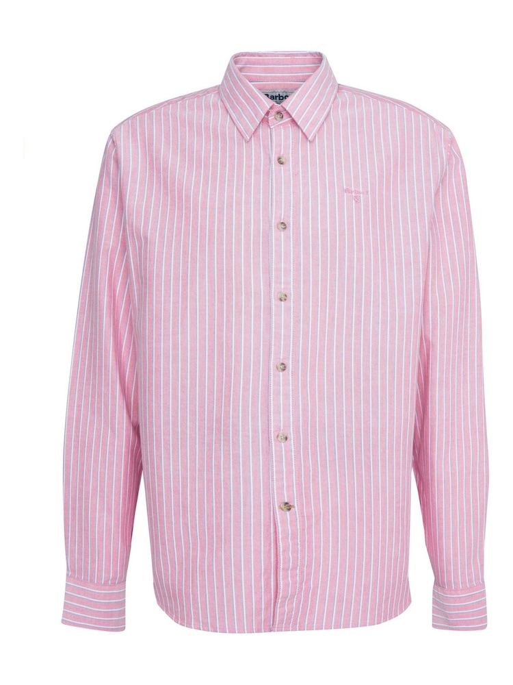 Barbour® Pink 100% Cotton Fenfield Oxford Stripe Relaxed Fit Shirt - Image 6 of 6