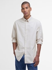 Barbour® Oatmeal Oxtown Classic Oxford Long Sleeve 100% Cotton Shirt - Image 1 of 7