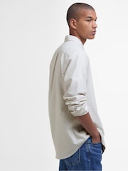 Barbour® Oatmeal Oxtown Classic Oxford Long Sleeve 100% Cotton Shirt - Image 4 of 7