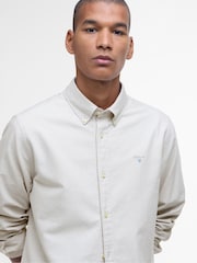 Barbour® Oatmeal Oxtown Classic Oxford Long Sleeve 100% Cotton Shirt - Image 5 of 7