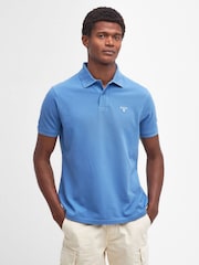 Barbour® Blue 100% Cotton Classic Polo Shirt - Image 1 of 5