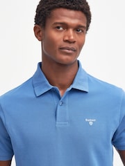Barbour® Blue 100% Cotton Classic Polo Shirt - Image 3 of 5