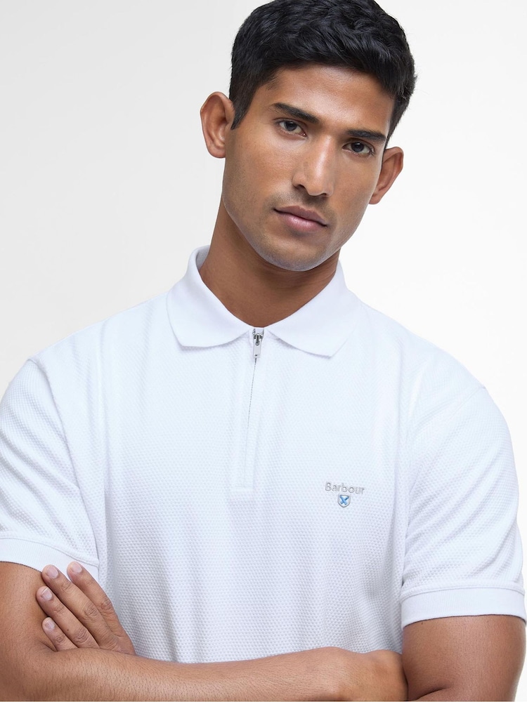 Barbour® White 100% Cotton Hingham Polo Shirt - Image 3 of 5