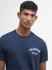 Barbour® New Navy 100% Cotton Preppy T-Shirt - Image 4 of 5
