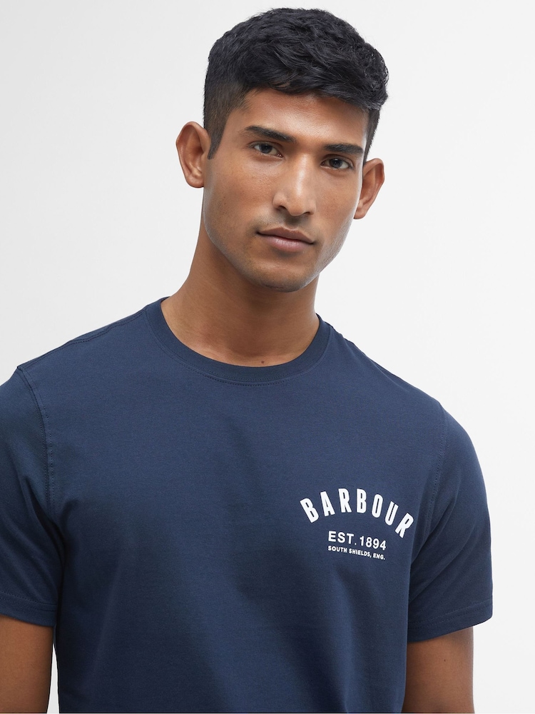 Barbour® New Navy 100% Cotton Preppy T-Shirt - Image 4 of 5