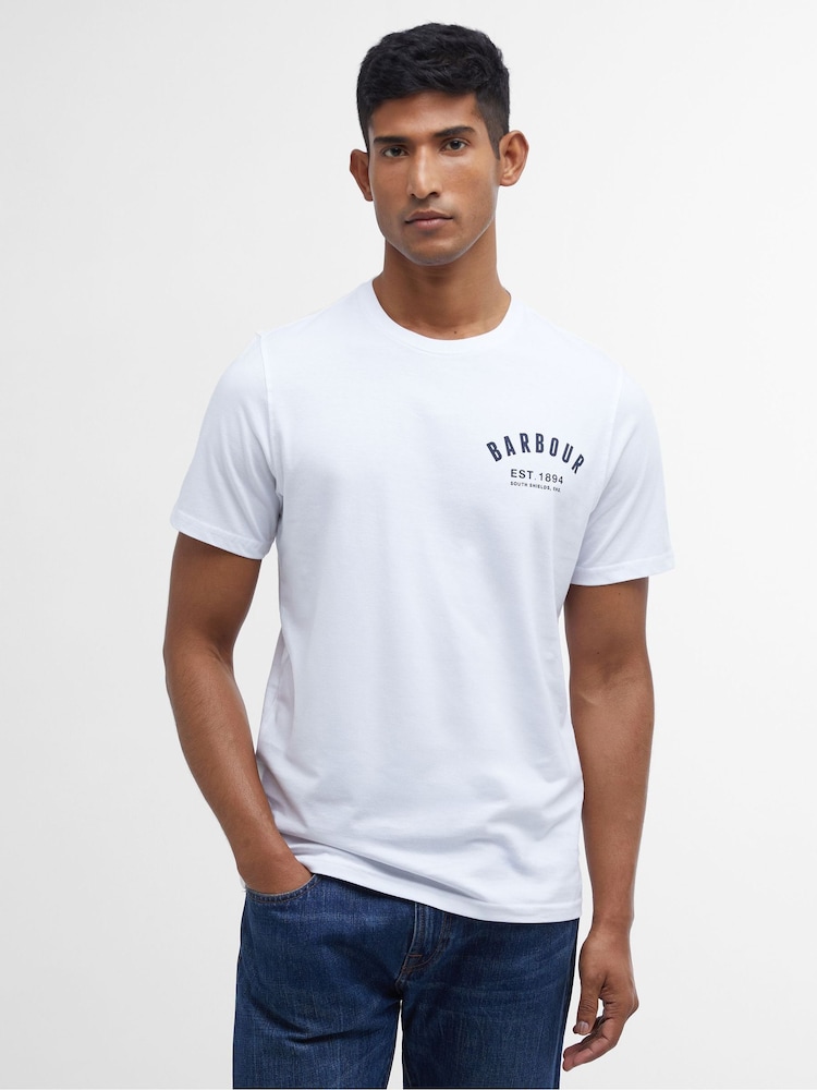 Barbour® White 100% Cotton Preppy T-Shirt - Image 1 of 4
