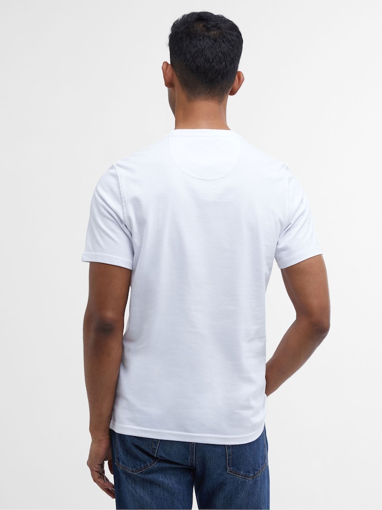Barbour® White 100% Cotton Preppy T-Shirt - Image 2 of 4