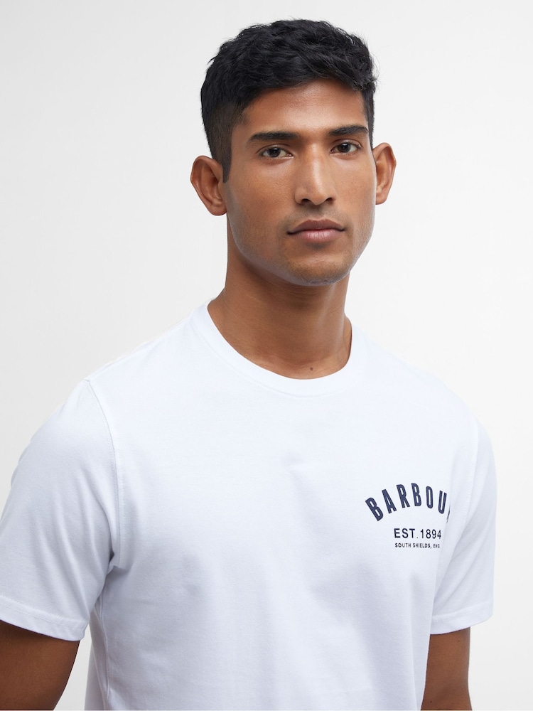 Barbour® White 100% Cotton Preppy T-Shirt - Image 3 of 4
