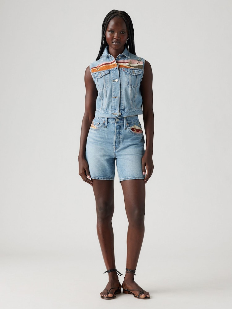 Levi's® Blue 501 Mid Thight Shorts - Image 1 of 5