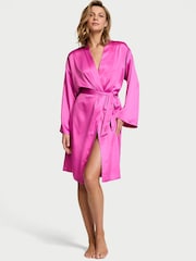 Victoria's Secret New Peony Pink Satin Midi Robe - Image 1 of 3