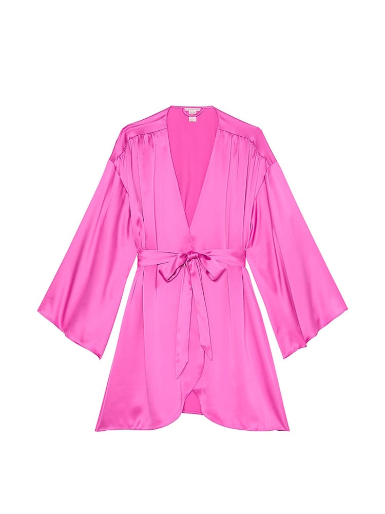 Victoria's Secret New Peony Pink Satin Midi Robe - Image 3 of 3