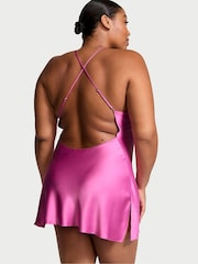 Victoria's Secret New Peony Pink Mini Satin Open Back Slip - Image 2 of 3