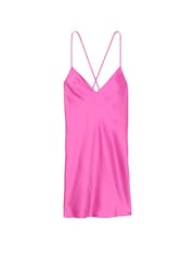 Victoria's Secret New Peony Pink Mini Satin Open Back Slip - Image 3 of 3