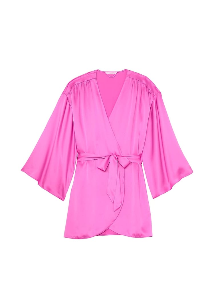 Victoria's Secret New Peony Pink Satin Short Robe - Image 3 of 3