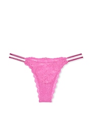Victoria's Secret New Peony Pink Brazilian Twinkle Strap Knickers - Image 3 of 3