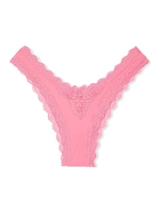 Victoria's Secret Pink Hope Lace Trim Brazilian Knickers - Image 3 of 3