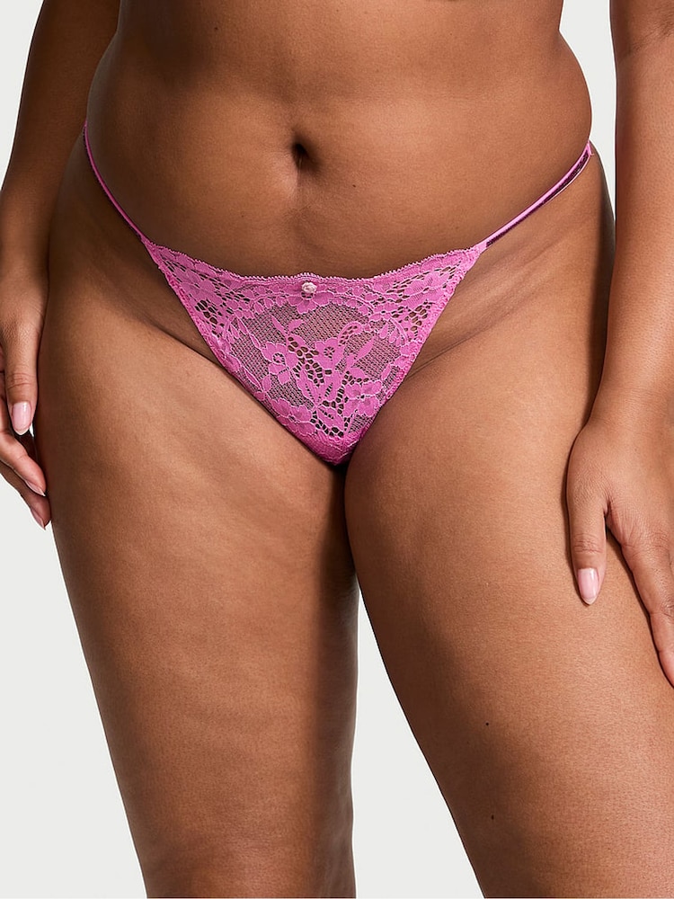 Victoria's Secret New Peony Pink G String Twinkle Strap Knickers - Image 1 of 3 Victoria's Secret New Peony Pink G String Twinkle Strap Knickers - Image 1 of 3
