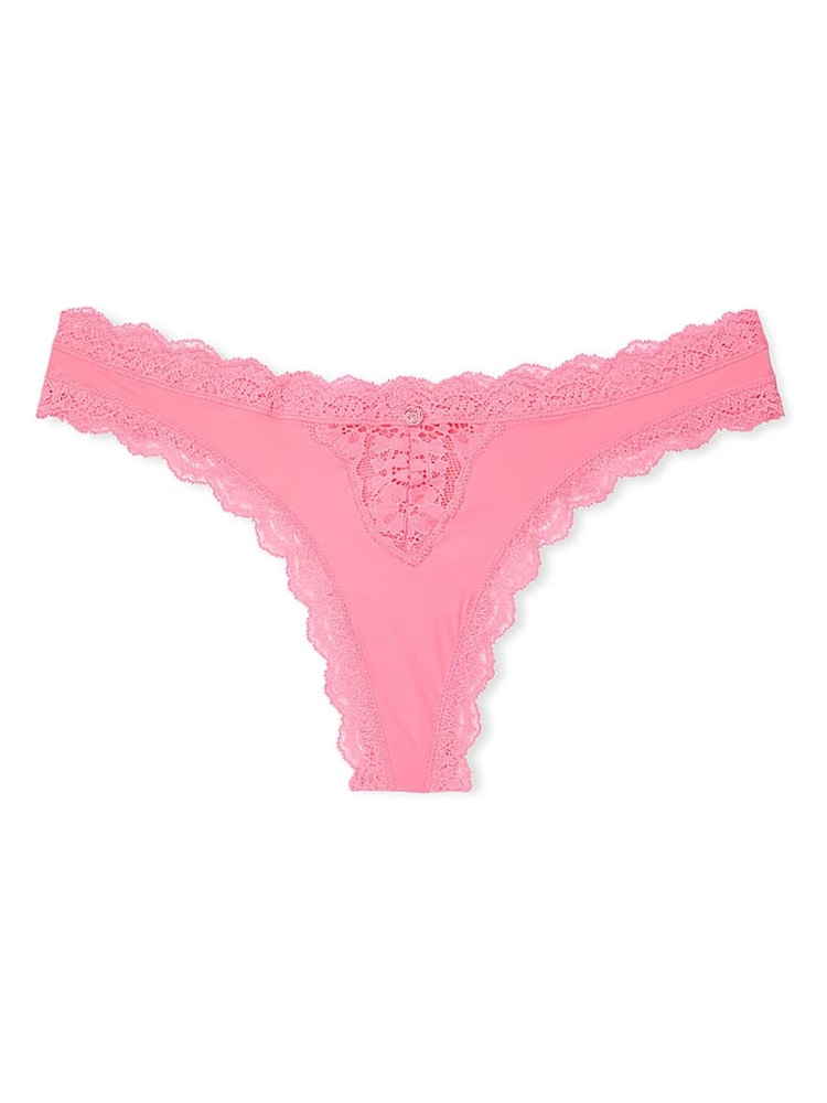 Victoria's Secret Pink Hope Lace Trim Thong Knickers - Image 3 of 3