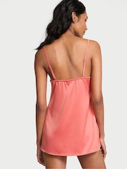 Victoria's Secret Coral Ribbon Pink Lace Slip Dress - Image 2 of 3