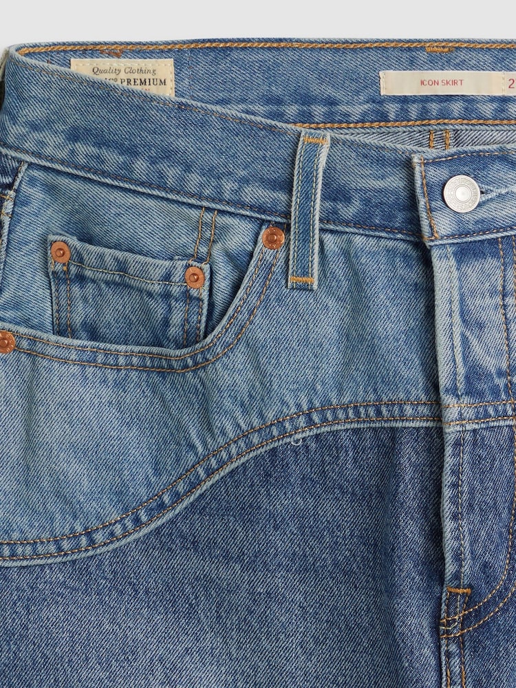 Levi's® Blue Icon 100% Cotton Denim Skirt - Image 4 of 5