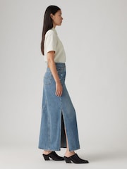 Levi's® Blue Iconic 100% Cotton Maxi Skirt with Side Split - Image 3 of 9