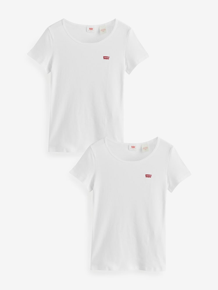 Blanco - Pack de 2 camisetas de algodón 100 % con cuello redondo de Levi's® - Imagen 1 de 7