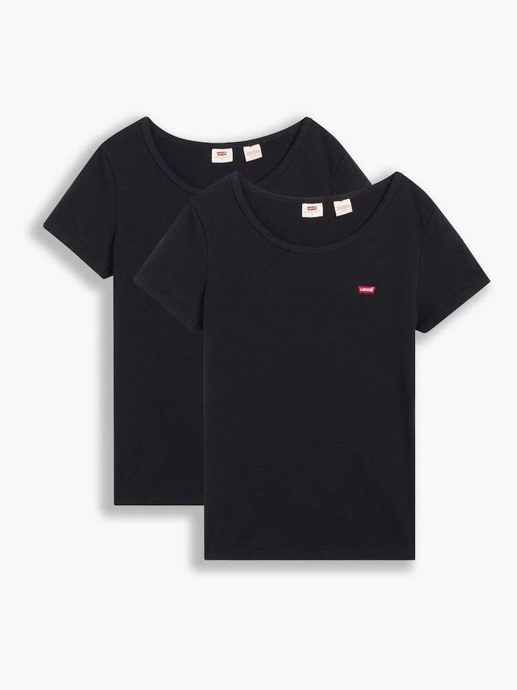 Negro - Pack de 2 camisetas de algodón 100 % con cuello redondo de Levi's® - Imagen 1 de 4
