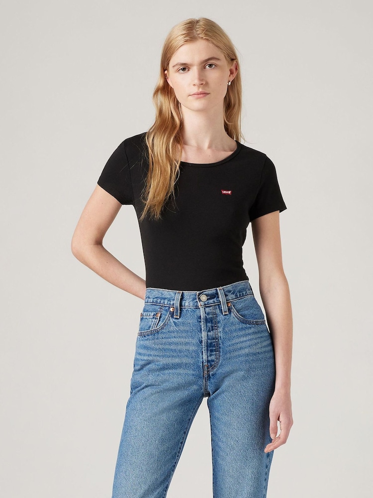 Negro - Pack de 2 camisetas de algodón 100 % con cuello redondo de Levi's® - Imagen 2 de 4