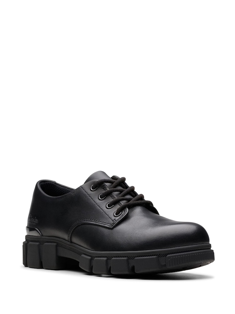 Clarks Black Standard Fit (F) Leather Evyn Lace K. Shoes - Image 7 of 7