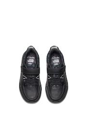 Clarks Black Wide Fit (G) Leather Clowder Stripe Shoes - Image 6 of 8