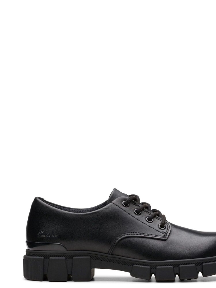 Clarks Black Wide Fit (G) Leather Evyn Lace K. Shoes - Image 1 of 7
