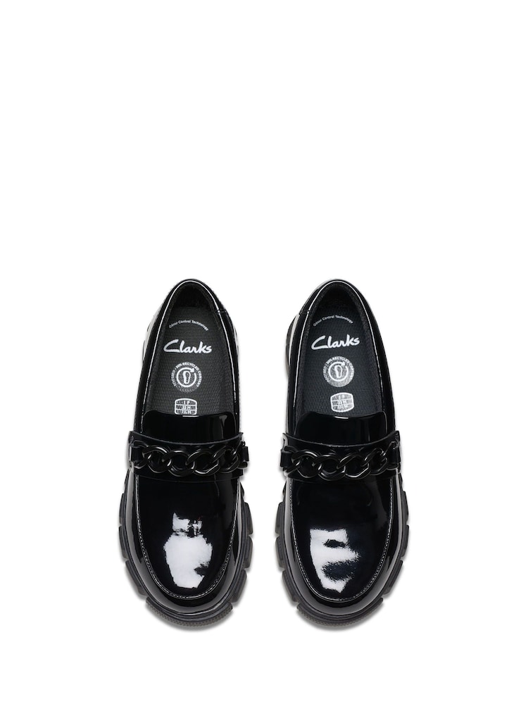 Clarks Dark Black Standard Fit (F) Leather Evyn Walk Shoes - Image 2 of 8