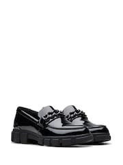 Clarks Dark Black Standard Fit (F) Leather Evyn Walk Shoes - Image 4 of 8