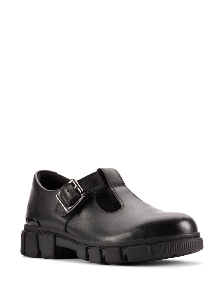 Clarks Black Wide Fit (G) Leather Evyn Bar K. Shoes - Image 7 of 7