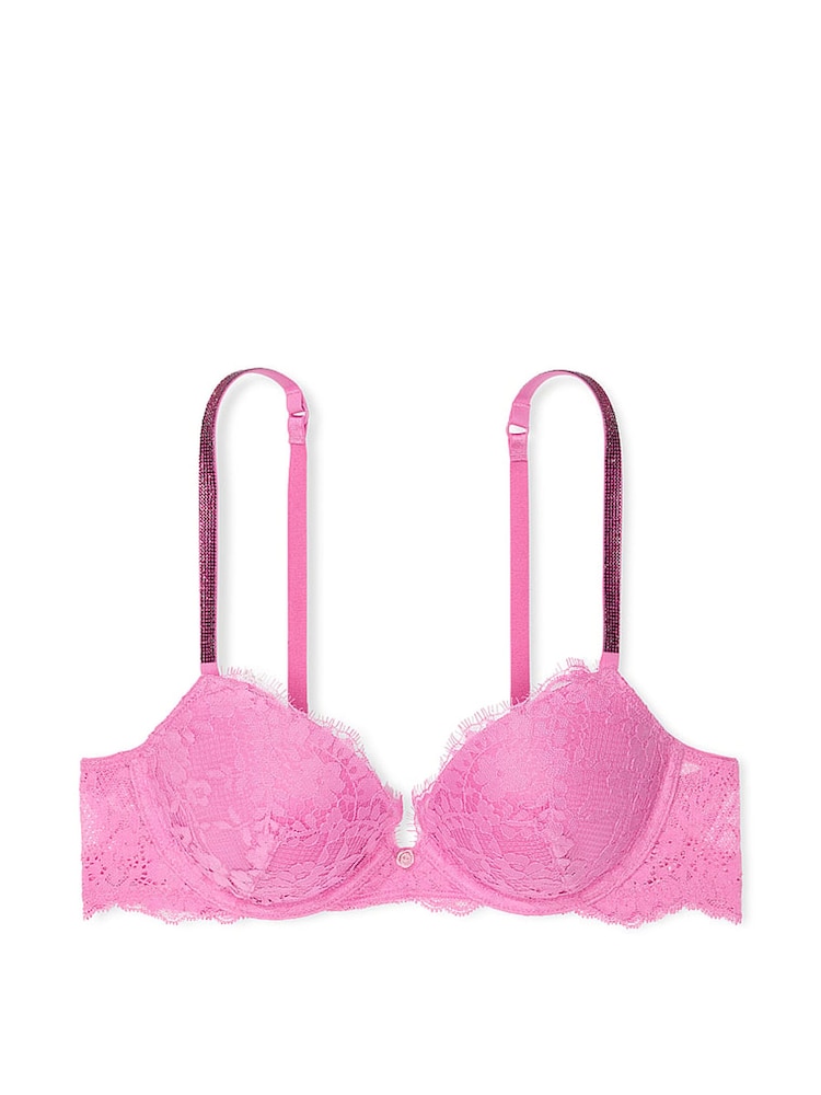 Victoria's Secret New Peony Pink Push Up Twinkle Strap Bra - Image 3 of 3