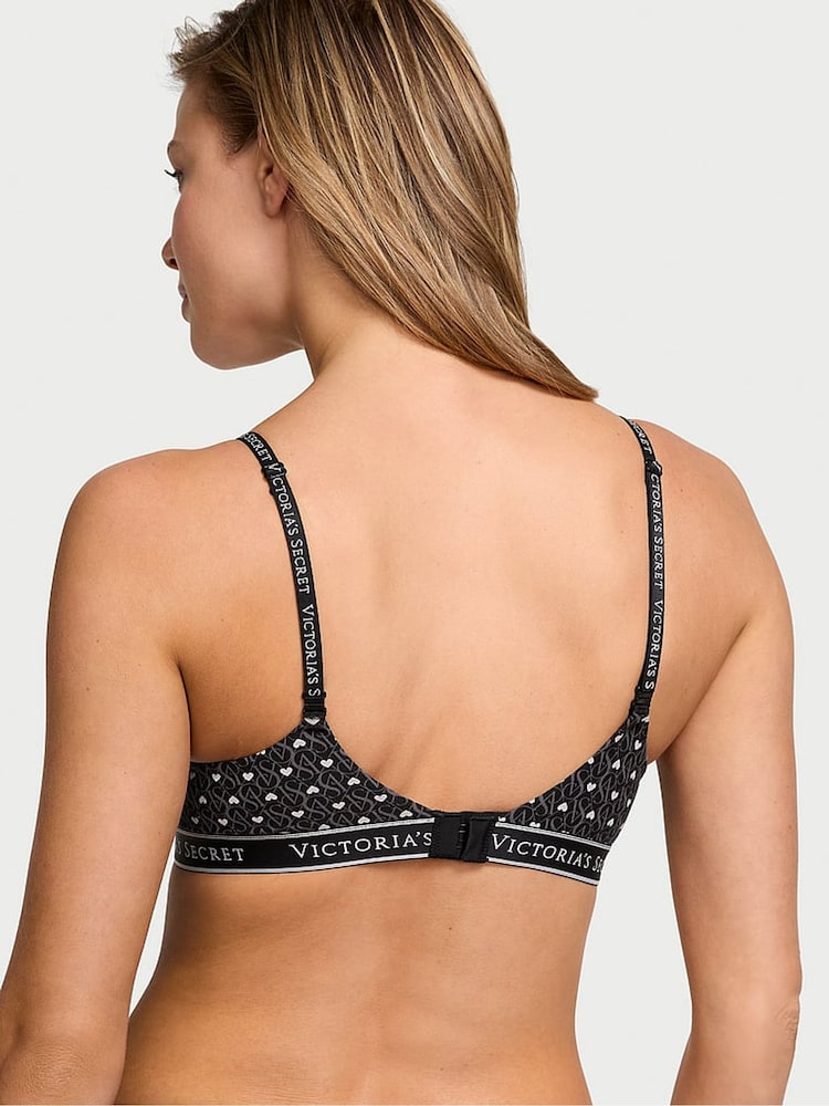 Victoria's Secret Black VS Heart Lockup Full Cup Push Up Bra - Image 2 of 3