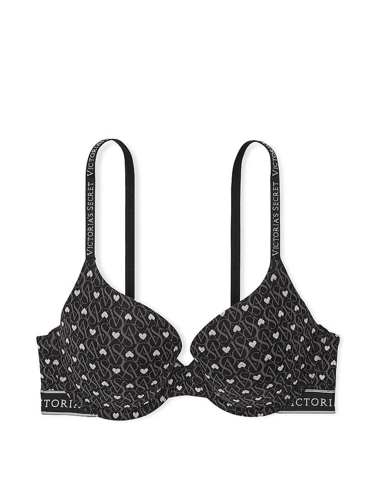 Victoria's Secret Black VS Heart Lockup Full Cup Push Up Bra - Image 3 of 3