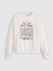 Levi's® White Graphic Print Heritage 100% Cotton Crew Sweatshirt - Image 3 of 5